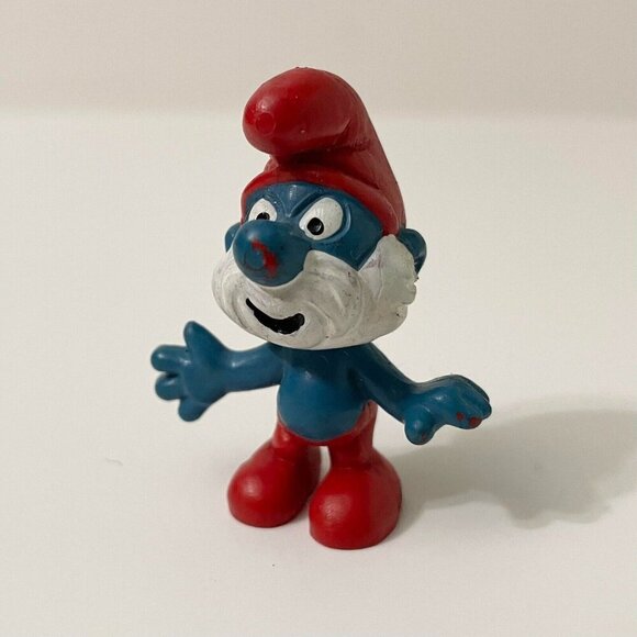 Vtg Smurfs Papa Smurf Figure Toy W Germany Peyo - Picture 1 of 12
